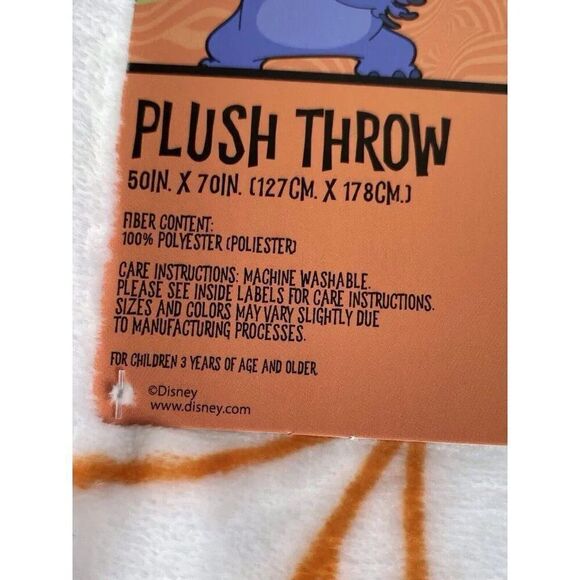 Disney Stitch Halloween Plush Throw Blanket 50”x70” Gimme Candy Witch Pumpkin - Picture 6 of 12